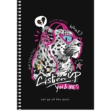 Тетрадь для записей Student Слушай музыку, А5, в клеточку, спираль, 96 л.истов (A5-SC-096-6117K) - Pampik