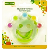 Прорезыватель силиконовый Baby Team Веселое кольцо, с держателем - Pampik - 3