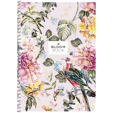 Тетрадь для записей Student Колаж разноцветных цветов и птица, А5, в клеточку, спираль, 80 листов (A5-SC-080-6092K) - Pampik