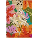 Тетрадь для записей Student А5, в клеточку, спираль, 96 л., Цветы и ролики (A5-SC-096-6114K) - Pampik