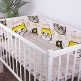 Захисний борт в ліжечко MirSon Kids Time 18-0007 Cool Cat, бежевий - Pampik