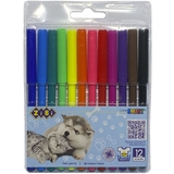 Фломастери ZiBi Собачки та котики Smart Line, 12 кольорів (ZB.2815) - Pampik