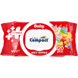 Вологі серветки для дітей Ultra Compact з клапаном, 120 шт. - Pampik