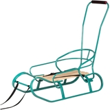 Санки Vitan Експрес зі спинкою та ручкою бірюзові (7316) - Pampik