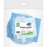 Набір одноразового посуду Stella, зі скатертиною, 10 персон - Pampik