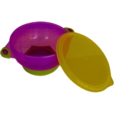 Тарілка на присосці Lindo, з кришкою, рожева (РК 036) - Pampik