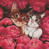 Набір з алмазною мозаїкою Ідейка Пухнасті друзі, 40х40 см (AMO7259) - Pampik