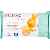 Вологі серветки Cleanic Baby Eco Oat Milk, 50 шт. - Pampik
