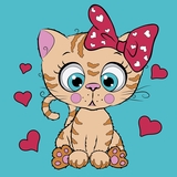 Картина за номерами Santi Рудий котик, неонові фарби, 25х25 см (954600) - Pampik