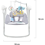 Крісло-гойдалка Kinderkraft Minky Mint сіре з блакитним (00-00158387) - Pampik - 4