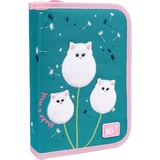 Пенал жесткий Yes HP-04 Dandelion Cats, 13х21х4 см, бирюзовый (533422) - Pampik