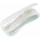 Набор силиконовых эргономичных ложек Beaba 4+, зеленый с серым, 2 шт. (913552) - Pampik - 2