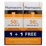 Солнцезащитный крем для лица Pharmaceris S Sun Protect 1+1 широкого спектра действия, SPF 50+, 100 мл (2 шт по 50 мл) (Z14048) - Pampik