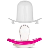 Пустышка симметричная Baboo Sea Life, светящаяся в темноте, 6+ мес., розовая (5-032) - Pampik - 2