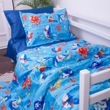 Пододеяльник на молнии MirSon Kids Time 22-1314 Cerulean, сатин, 210х143 см, голубой - Pampik