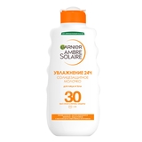 Солнцезащитное водостойкое молочко Garnier Ambre Solaire Увлажнение 24 часа, SPF 30, 200 мл - Pampik