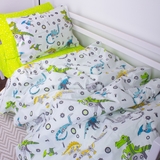 Підковдра на блискавці MirSon Kids Time 17-0576 Dinosaur robot, бязь, 210х143 см, біла - Pampik