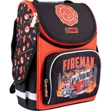 Рюкзак шкільний каркасний Smart PG-11 Fireman, чорний з червоним (559015) - Pampik - 2