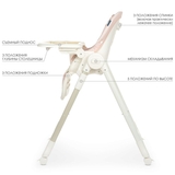 Стільчик для годування El Camino Crystal ME 1037 Watermelon Pink, рожевий (21908) - Pampik - 7