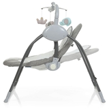 Качели El Camino Teddy ME 1075 Gray Linen Animals, серые (25508) - Pampik - 2