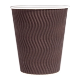 Стакани одноразові PRO service Riple, паперові, 340 мл, 20 шт., коричневі - Pampik