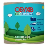 Папір туалетний Обухів Комфорт, на гільзі, 2 шари, 4 шт. - Pampik