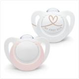 Пустышка для девочки Nuk Star р. 0-2, ортодонтическая, силиконовая, в блистере, 2 шт. (3952440) - Pampik - 2