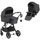 Универсальная коляска 2 в 1 Hauck Vision X Set Melange Black, черная (16523-2) - Pampik