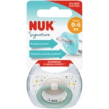 Пустушка ортодонтична Nuk Signature Сіро-зелене кільце pозмір 1 силіконова (3952456) - Pampik