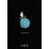 Блокнот для записей Student, А6, в клеточку, склейка, 80 л., Космонавт на велосипеде (A6-GB-080-830K) - Pampik