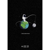 Блокнот для записей Student Космонавт с удочкой, А6, в клеточку, склейка, 80 л. (A6-GB-080-830K) - Pampik