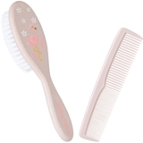 Гребінець і щітка Baby Nova зі штучною щетиною, рожева (3965305) - Pampik