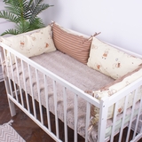 Защитная подушка-борт MirSon Kids Time 18-0009 Happy Hipos, бежевая, 4 шт. - Pampik