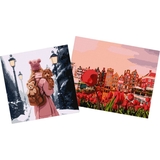 Набір для розпису по номерах Ideyka Вечірній Амстердам 40х50 см та Зимове місто 40х40 см (СKHO1393) - Pampik