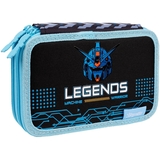 Пенал жесткий 1 Вересня HP-01 Robotech Legends, 13х21х4 см, черный с голубым (533440) - Pampik