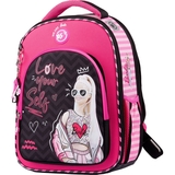 Рюкзак каркасний Yes S-94 Barbie, черный с малиновым (558959) - Pampik