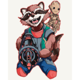 Картина за номерами ArtCraft Грут та Ракета 40x50 см (16004-AC) - Pampik