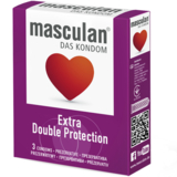 Презервативи Masculan Extra Double Protection, особливо міцні, з пухирцями, 3 шт. - Pampik