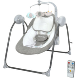 Качели El Camino Teddy ME 1075 Gray Linen Animals, серые (25508) - Pampik