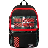 Рюкзак молодежный Yes Т-82 Smiley World Military Boy, черный с зеленым (558290) - Pampik