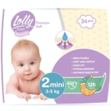 Підгузки на липучках Lolly Premium Soft 2 (3-5 кг), 34 шт. - Pampik
