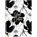 Зошит для записів Genius А5, в клітинку, спіраль, 80 л., Квіти чорно-білі (B5-SC-080-6084K) - Pampik