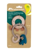 Прорезыватель для зубов Bebe Confort Teething Rings Wood & Silicone, 2 шт., бежевый с синим (3107205300) - Pampik - 2