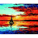Картина за номерами ZiBi Art Line Парус на заході сонця 40х50 см (ZB.64174) - Pampik