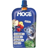 Фруктовое пюре Mogli Черника, малина, яблоко и банан, 120 г - Pampik