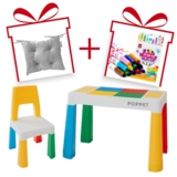Комплект Poppet Столик Color Yellow 5 в 1 + Стілець + Подушка на стілець + Набір фломастерів (PP-002Y-G) - Pampik