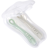 Набор силиконовых эргономичных ложек Beaba 8+, зеленый с серым, 2 шт. (913554) - Pampik - 2