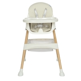 Стульчик для кормления Bambi M 4136-2 White Wood, белый (24383) - Pampik - 2