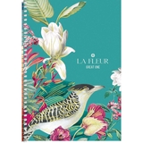 Тетрадь для записей Student Большие цветы и птица, А5, в клеточку, спираль, 80 листов (A5-SC-080-6092K) - Pampik