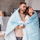 Ковдра бамбукова MirSon Valentino Hand Made №1367, демісезонна, 110x140 см, біло-блакитна - Pampik - 8